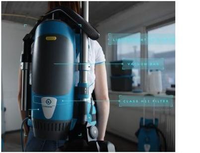 Backpack vacuum with operator Backpack vacuum with operator