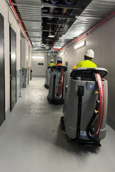 Contract Cleaners with Ride on Scrubbers