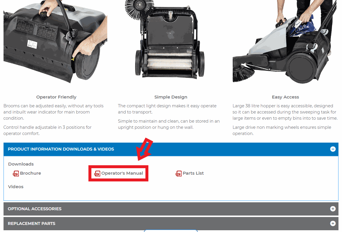 Operator Manual Location Finding the Operator Manual on Capital Equipment Hire's website