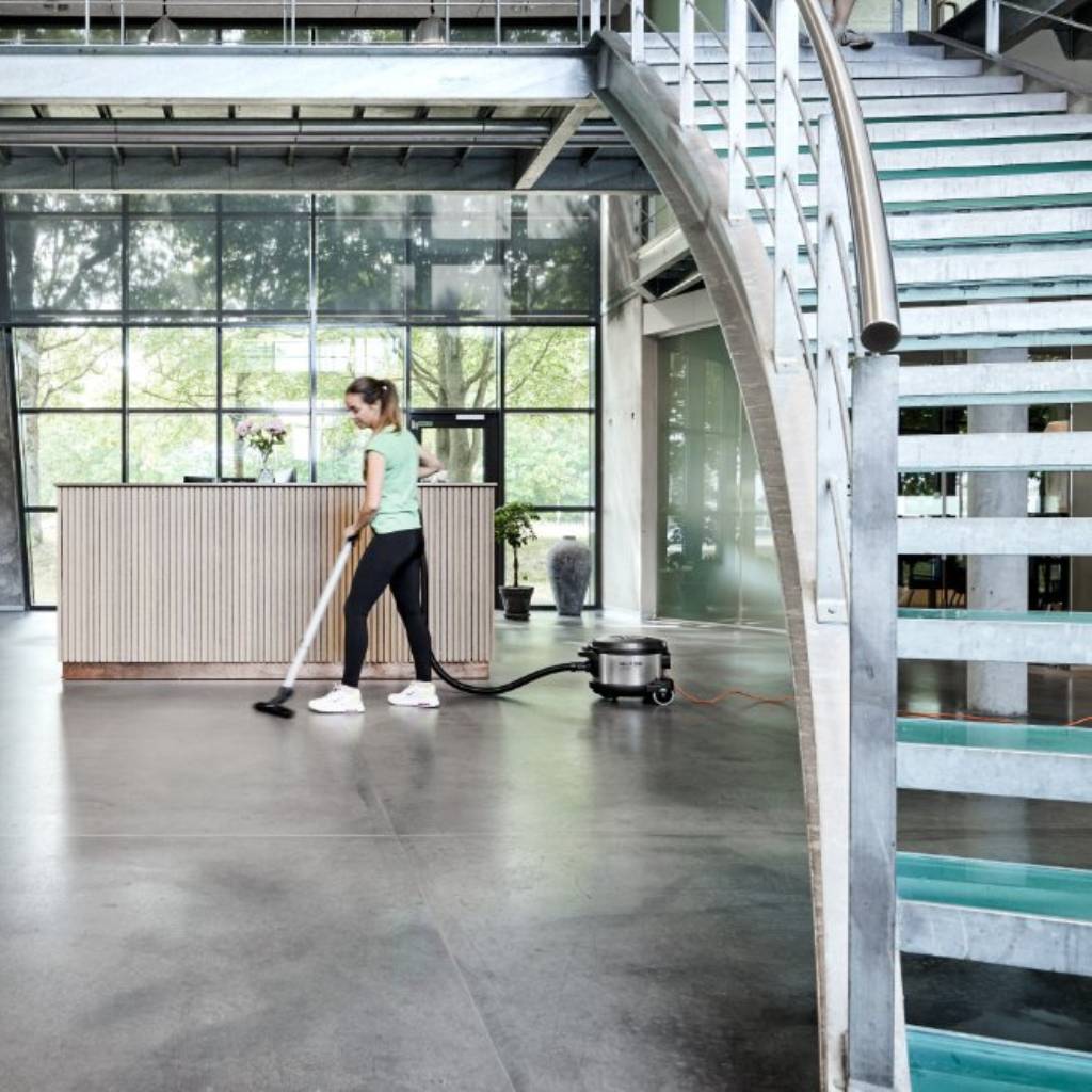 Nilfisk-GD930-Pro-Hepa-S2-Commercial-Vacuum-In-Use